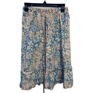 Vintage Russ Teen Skirt Pastel Floral A-line Ruffles Sz 12